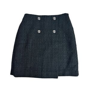 Loft 00P Size Zip Faux Wrap Skirt Button Front